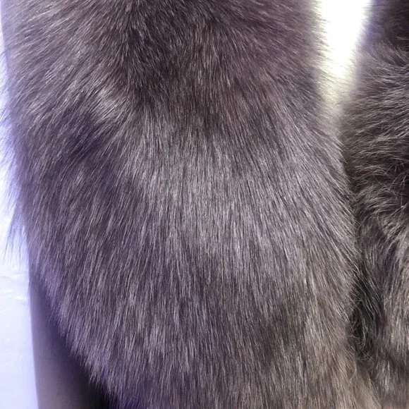 HUGE SALE!!!! NEW 100%wool winter coat with REAL  silver fox FUR size 12 - Picture 3 of 11